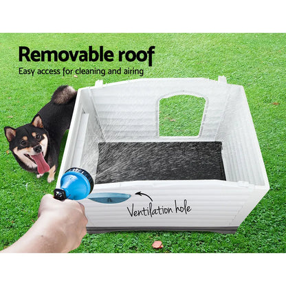 i.Pet Dog Kennel House Extra Large Outdoor Plastic Puppy Pet Cabin Shelter XL Blue - Image 6