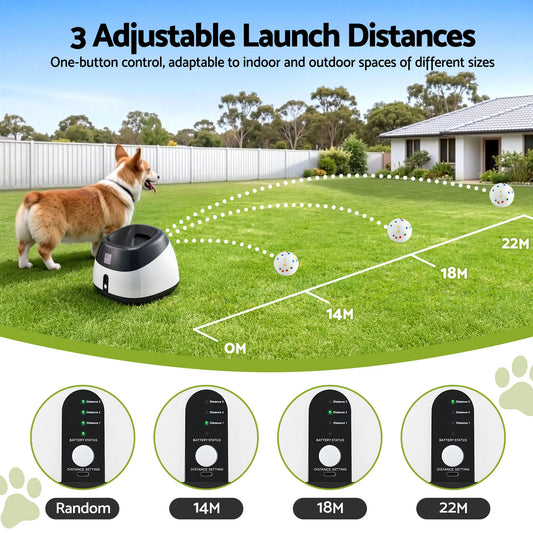 i.Pet Dog Ball Launcher Thrower with 6 ETPU Balls & 14/18/22m Launch Distance Black - Image 4