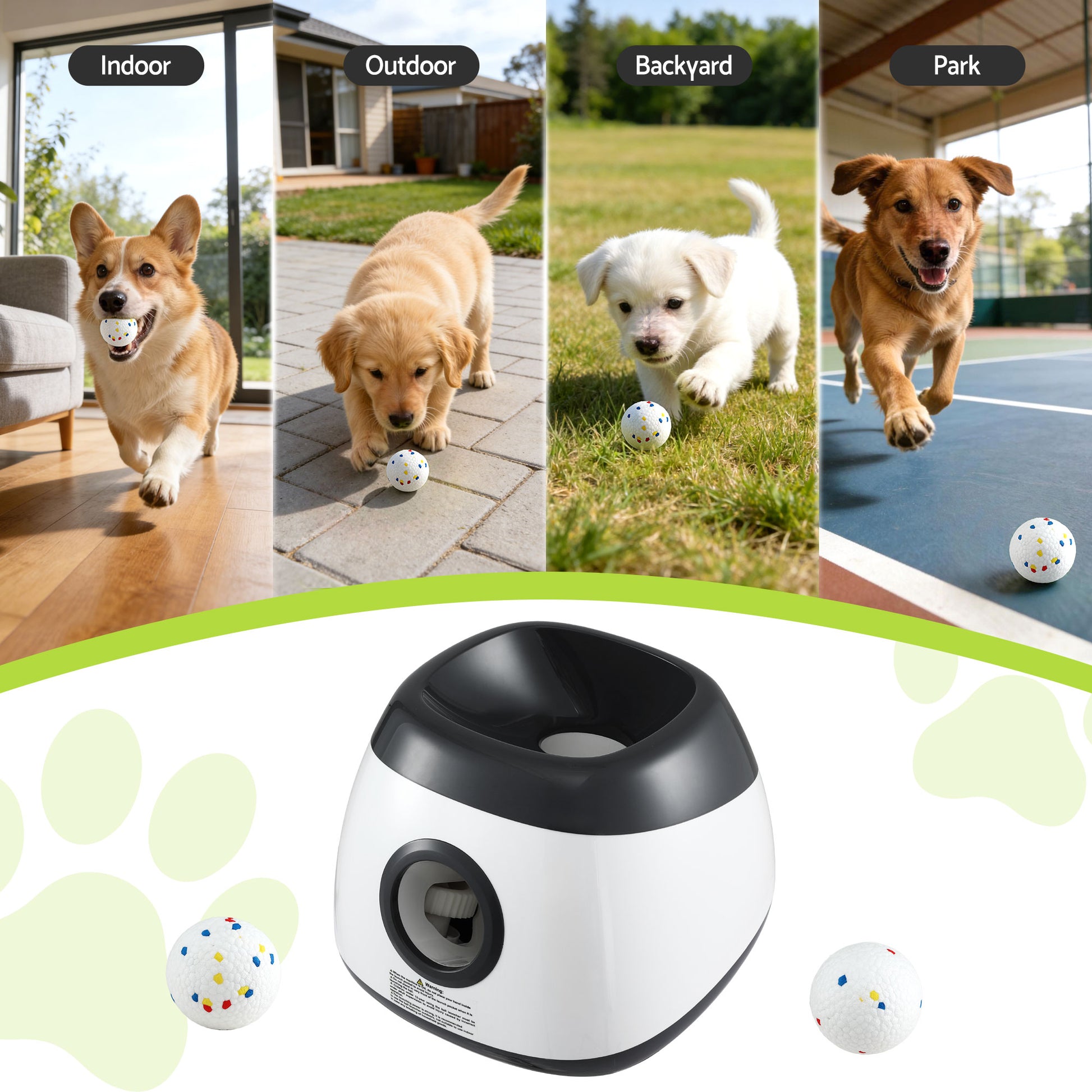 i.Pet Dog Ball Launcher Thrower with 6 ETPU Balls & 14/18/22m Launch Distance Black - Image 7