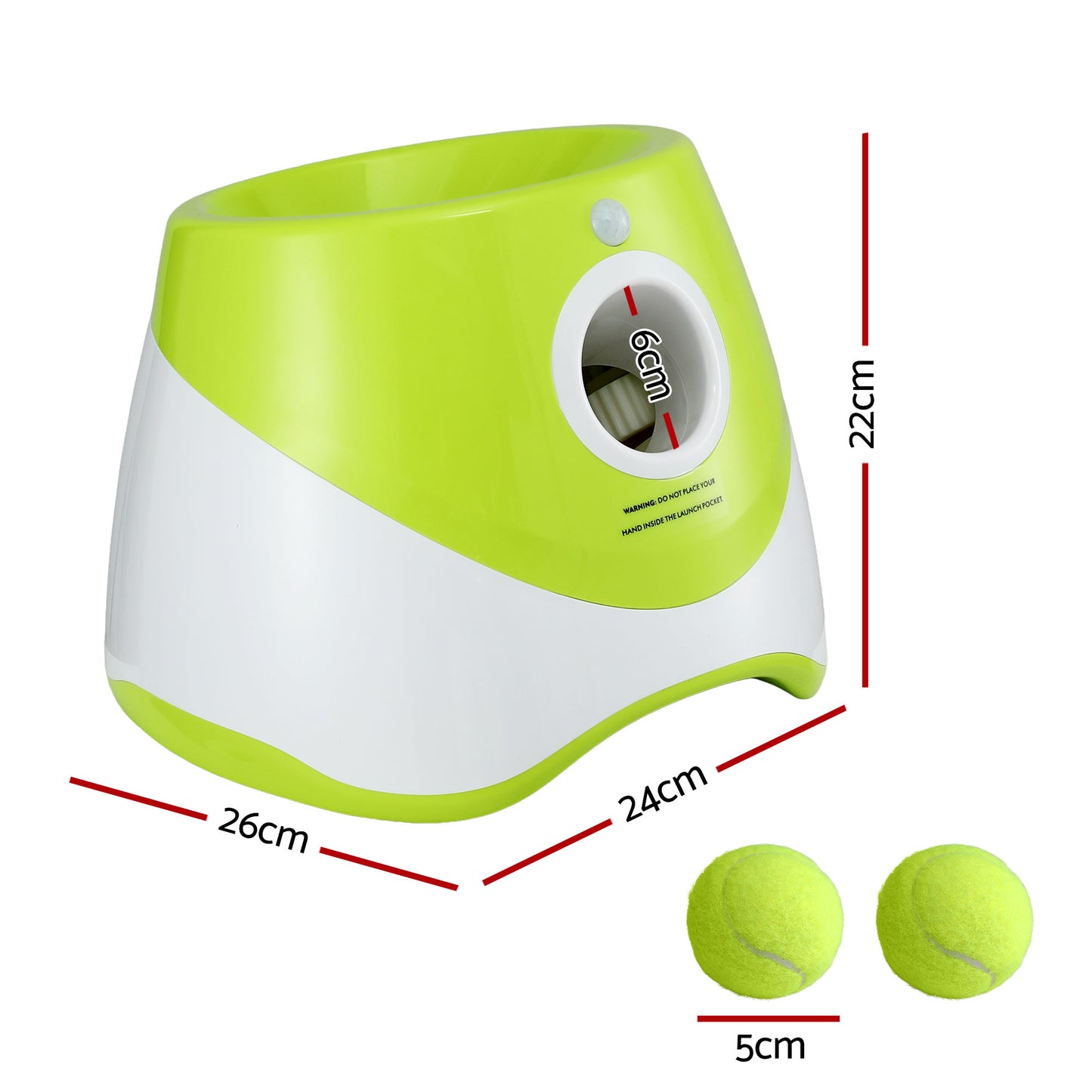i.Pet Dog Ball Launcher Thrower with 6 Balls & 3/6/9m Launch Distances Green - Image 2