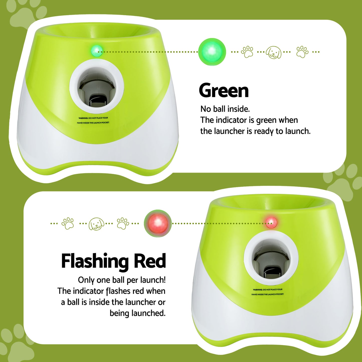 i.Pet Dog Ball Launcher Thrower with 6 Balls & 3/6/9m Launch Distances Green - Image 5