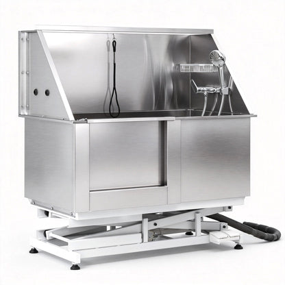 i.Pet Electric Pet Bath Tub Dog Grooming Stainless Steel Wash Station 127cm