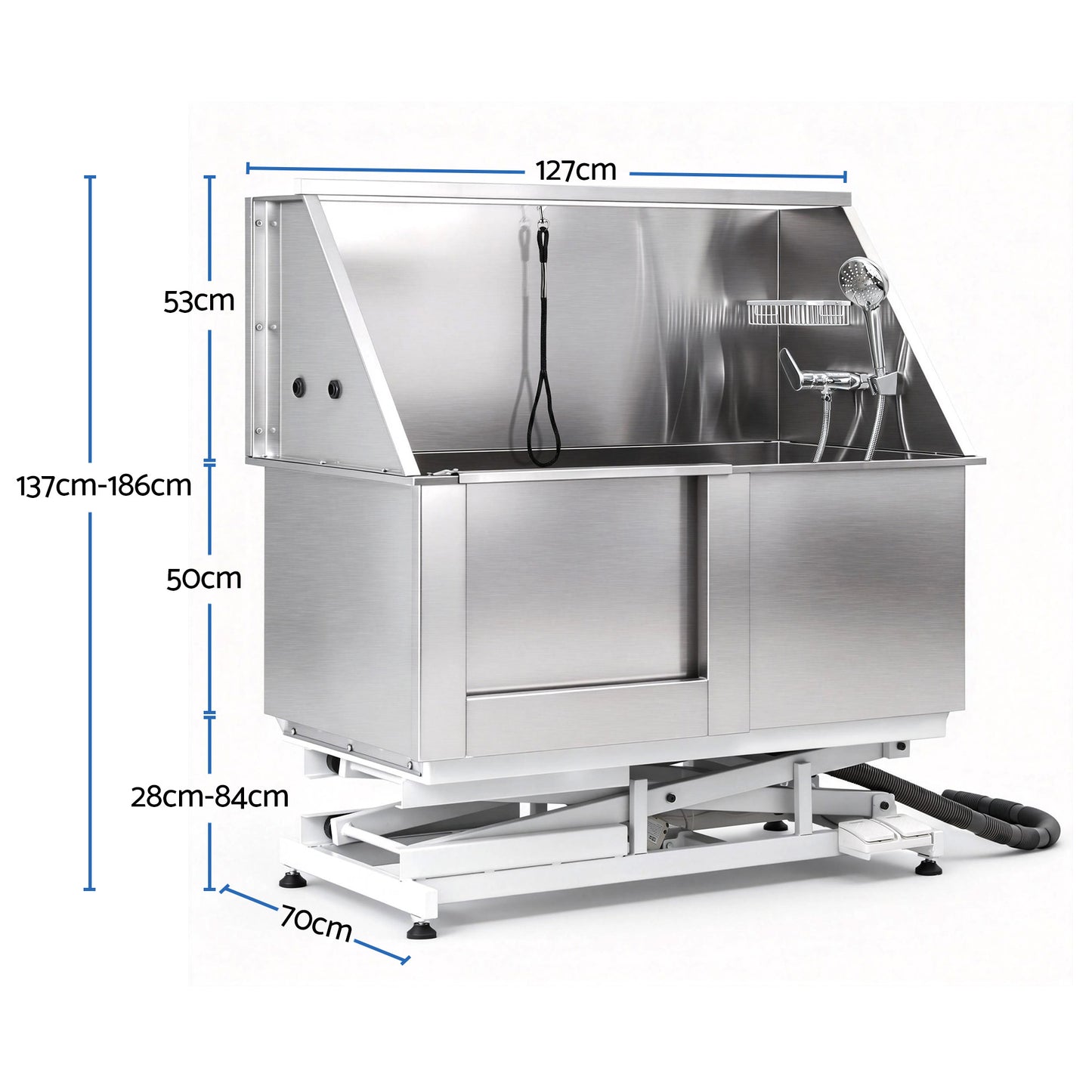 i.Pet Electric Pet Bath Tub Dog Grooming Stainless Steel Wash Station 127cm - Image 2