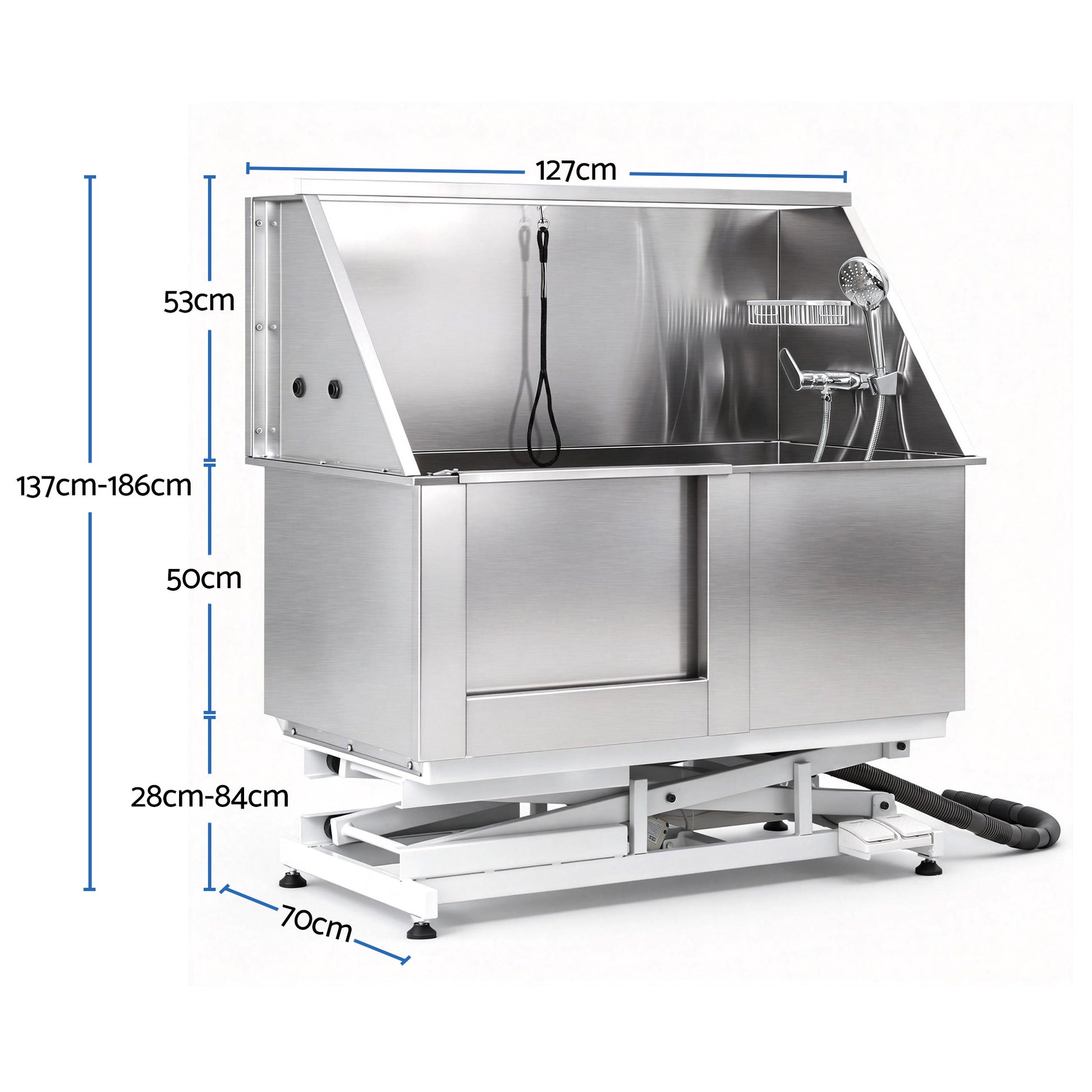 i.Pet Electric Pet Bath Tub Dog Grooming Stainless Steel Wash Station 127cm - Image 2