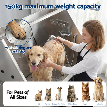 i.Pet Electric Pet Bath Tub Dog Grooming Stainless Steel Wash Station 127cm - Image 6