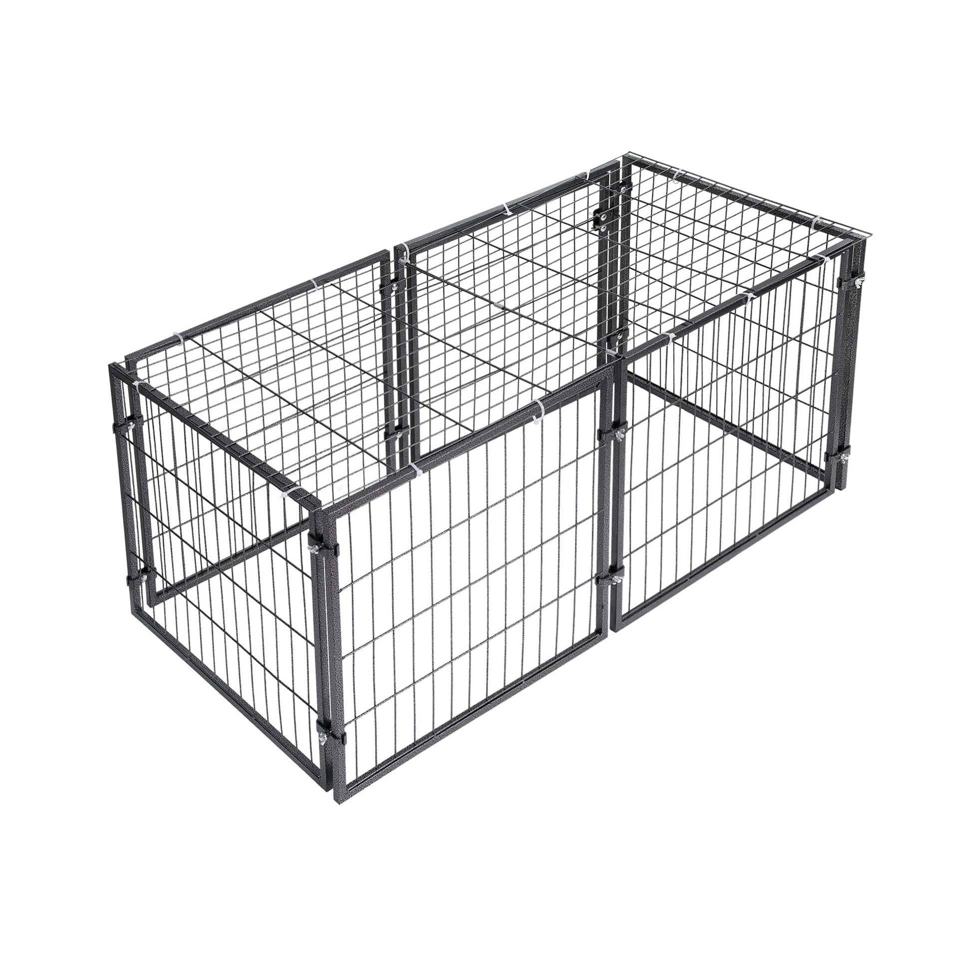 i.Pet Large Dog Crate Cage Playpen 129cm Puppy Pen Pet Enclosure Black - Image 3