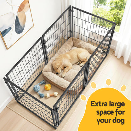i.Pet Large Dog Crate Cage Playpen 129cm Puppy Pen Pet Enclosure Black - Image 4