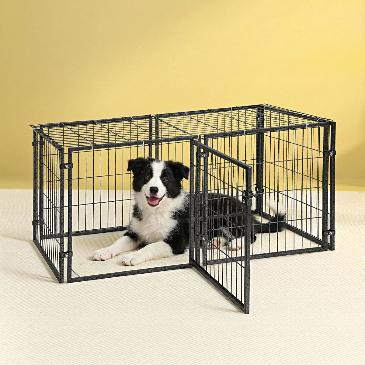 i.Pet Large Dog Crate Cage Playpen 129cm Puppy Pen Pet Enclosure Black - Image 7