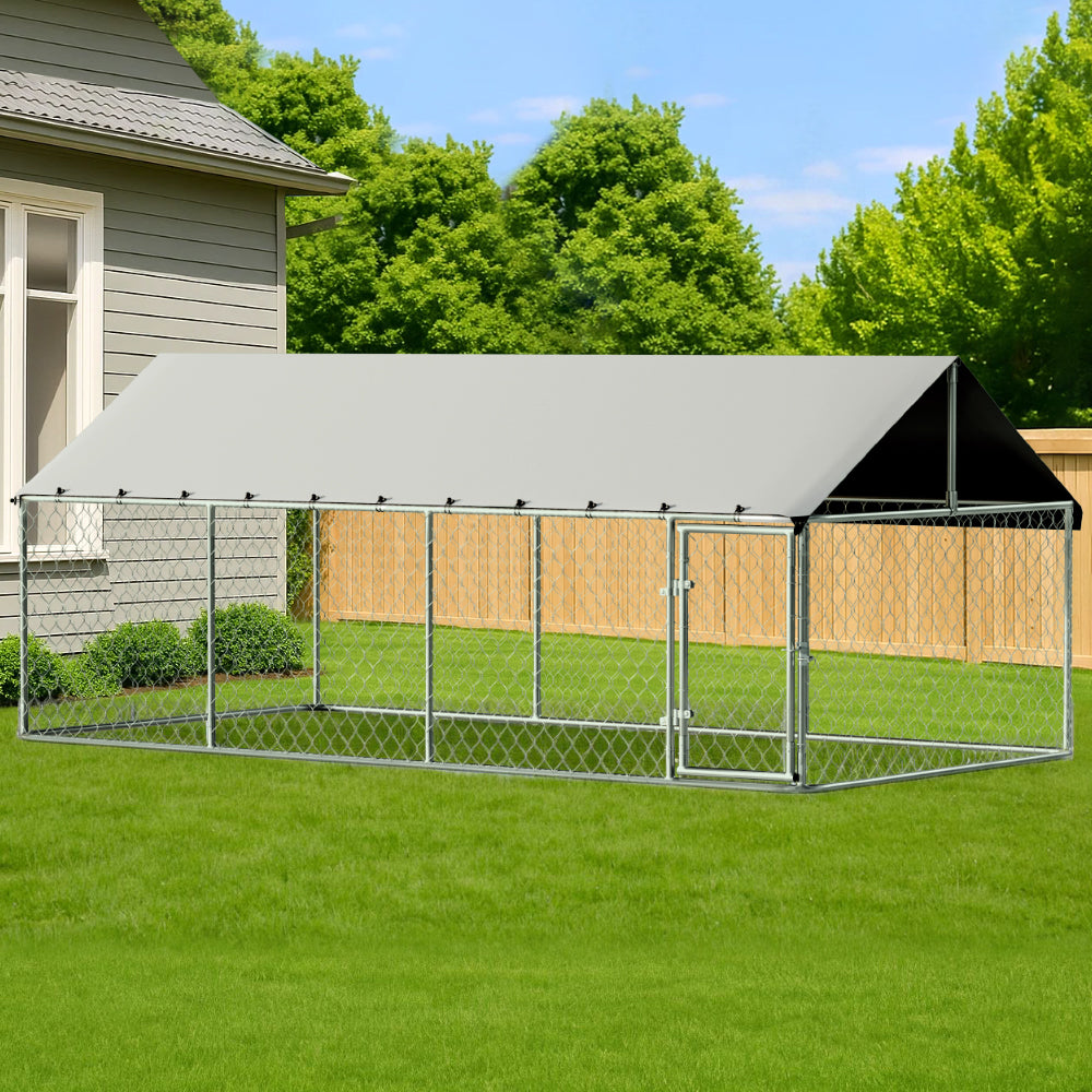 i.Pet Dog Kennel Large House XL Pet Run Cage Puppy Outdoor Enclosure 2Mx4M - Image 7