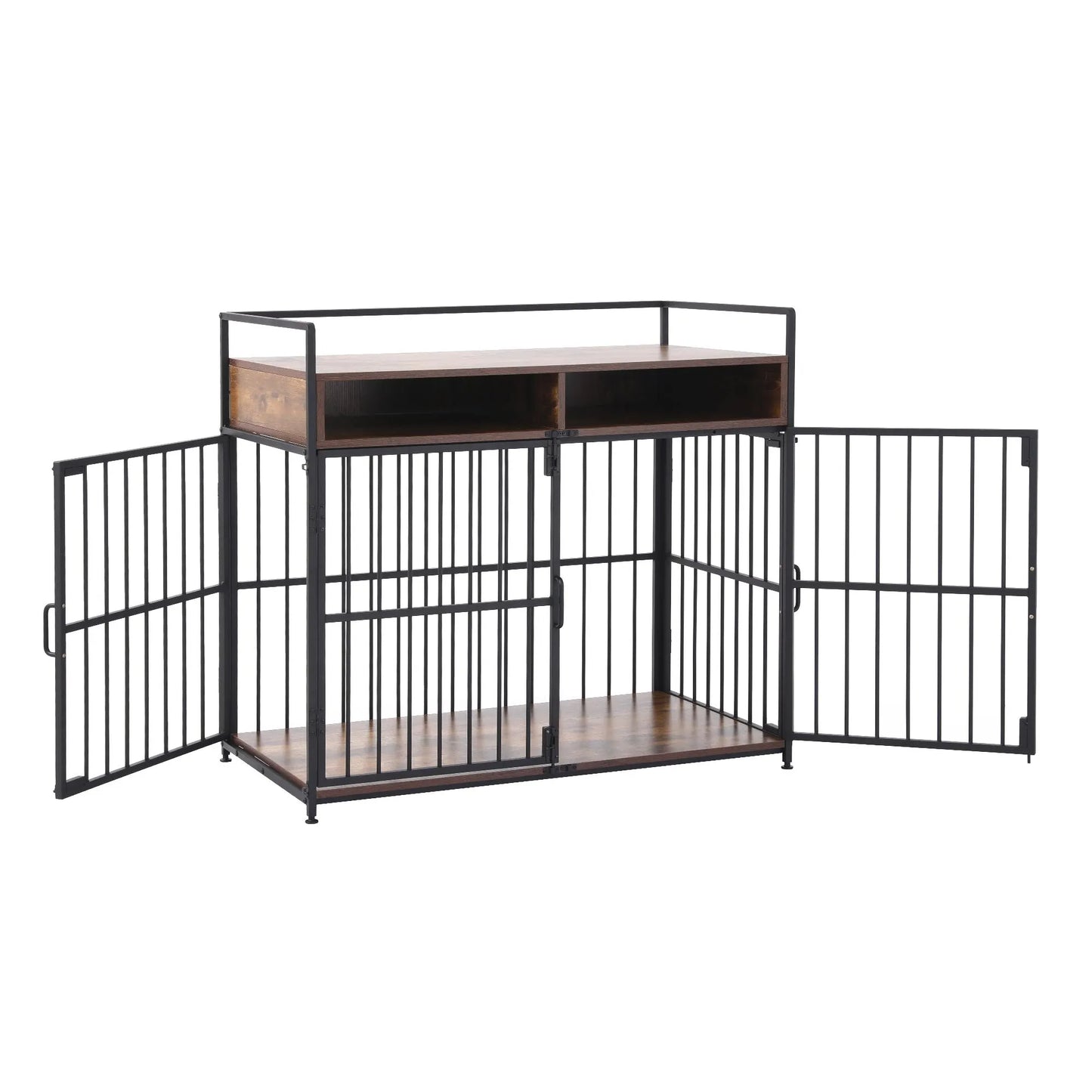 i.Pet 2-in-1 Wooden Dog Crate 104cm Pet Cage Furniture End Table Storage Black - Image 2