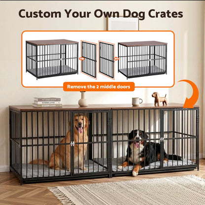 i.Pet Extra Large Dog Crate Furniture 107cm Dog Cage Puppy Pet Wooden Black - Image 6