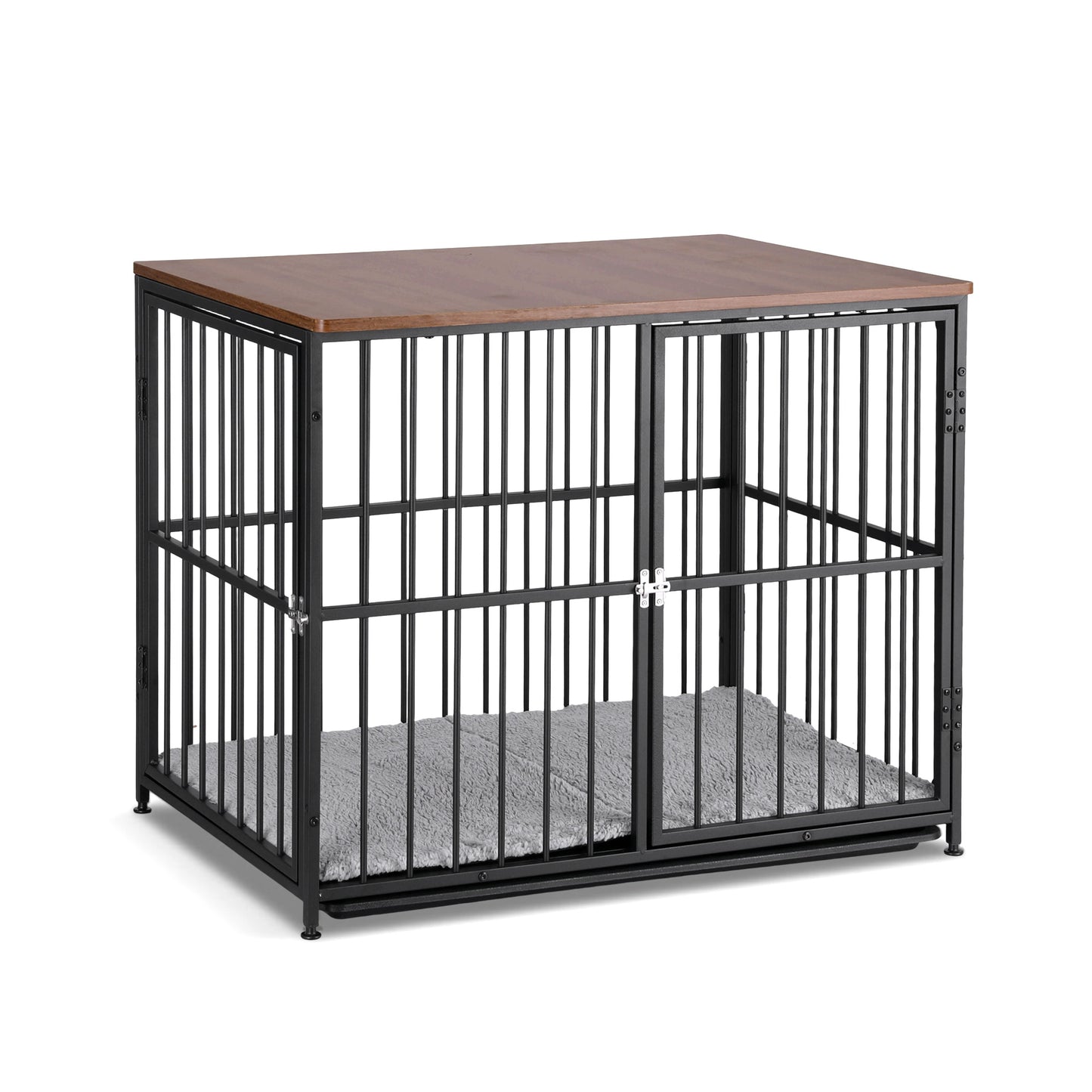 i.Pet Large Dog Crate Furniture 93cm Dog Cage Puppy Pet Wooden Black - Image 2