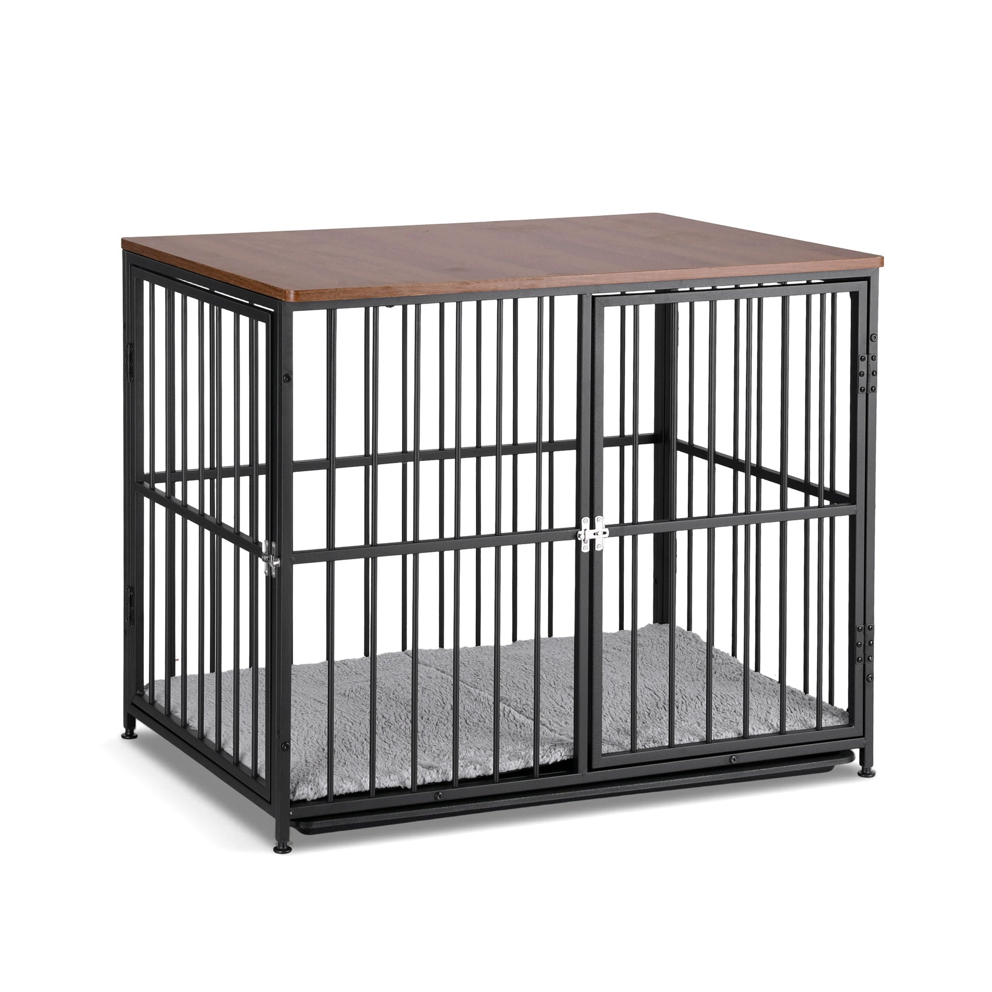 i.Pet Large Dog Crate Furniture 93cm Dog Cage Puppy Pet Wooden Black - Image 2