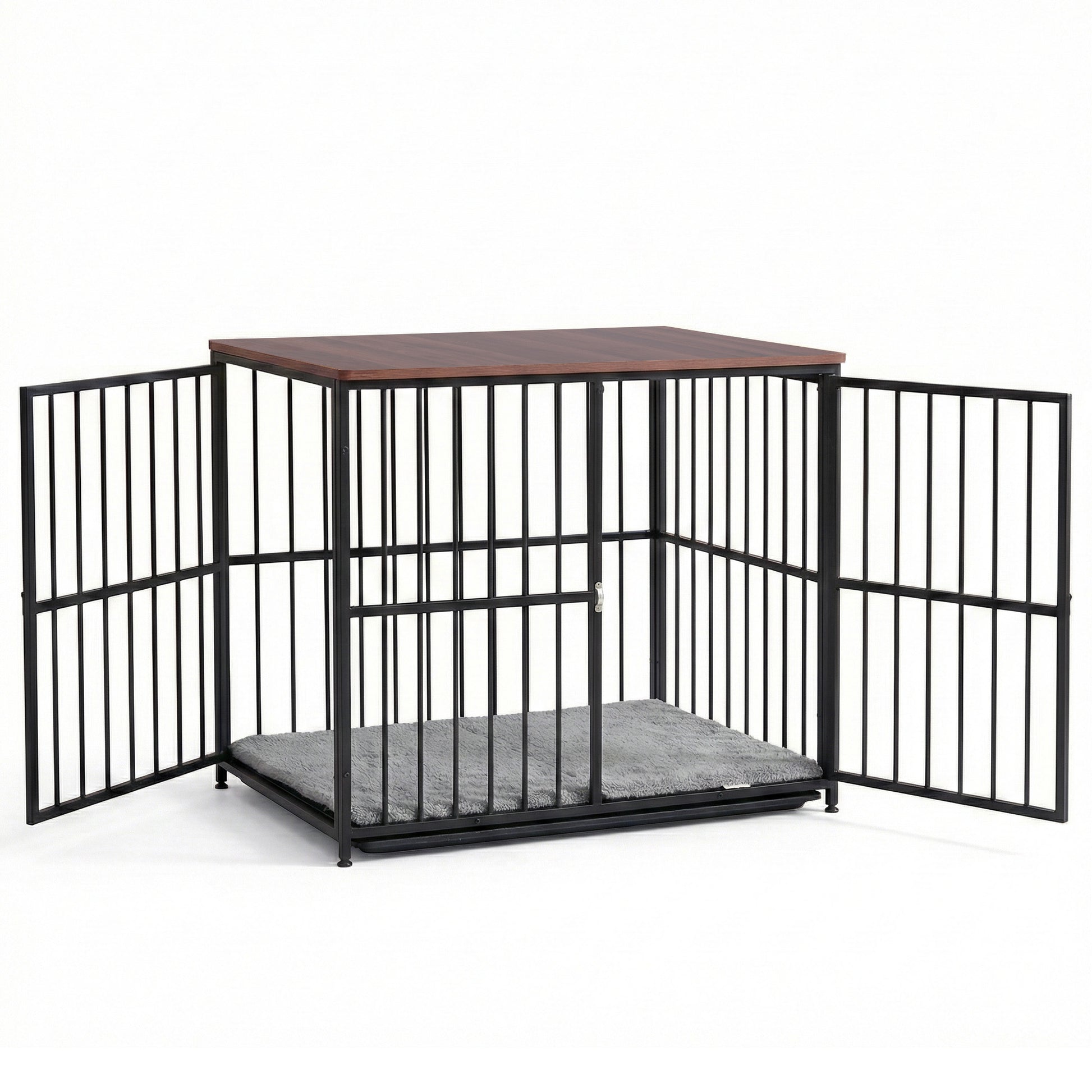 i.Pet Large Dog Crate Furniture 93cm Dog Cage Puppy Pet Wooden Black - Image 4