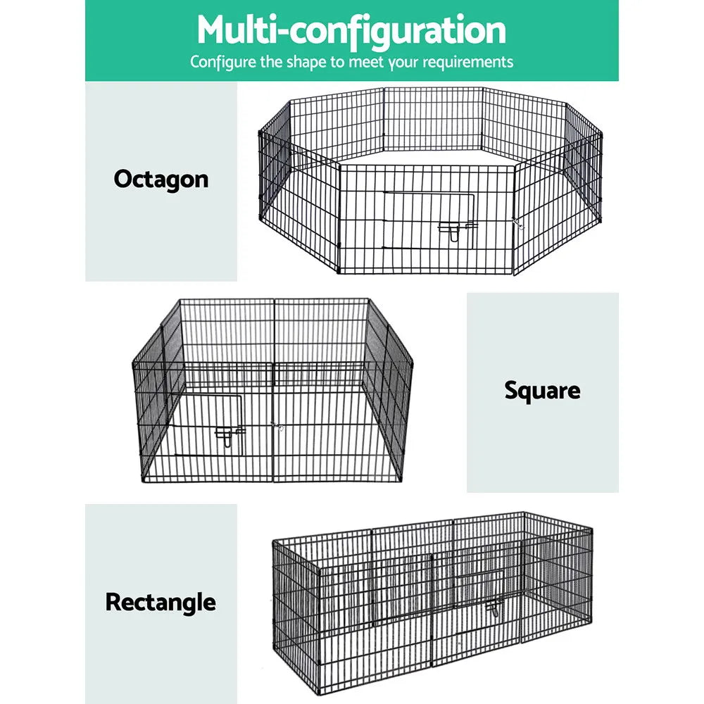 i.Pet 24" 8 Panel Dog Playpen Pet Fence Exercise Cage Enclosure Play Pen - Image 4