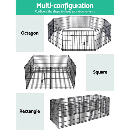 i.Pet 24" 8 Panel Dog Playpen Pet Fence Exercise Cage Enclosure Play Pen - Image 4