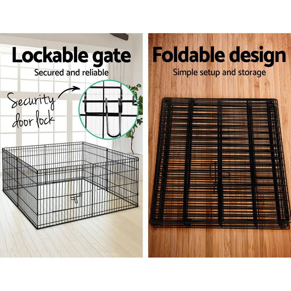 i.Pet 24" 8 Panel Dog Playpen Pet Fence Exercise Cage Enclosure Play Pen - Image 5