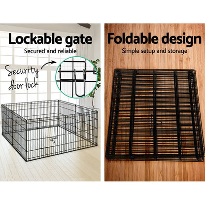 i.Pet 24" 8 Panel Dog Playpen Pet Fence Exercise Cage Enclosure Play Pen - Image 5