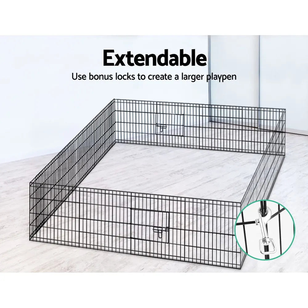 i.Pet 24" 8 Panel Dog Playpen Pet Fence Exercise Cage Enclosure Play Pen - Image 6