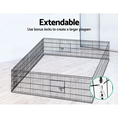 i.Pet 24" 8 Panel Dog Playpen Pet Fence Exercise Cage Enclosure Play Pen - Image 6