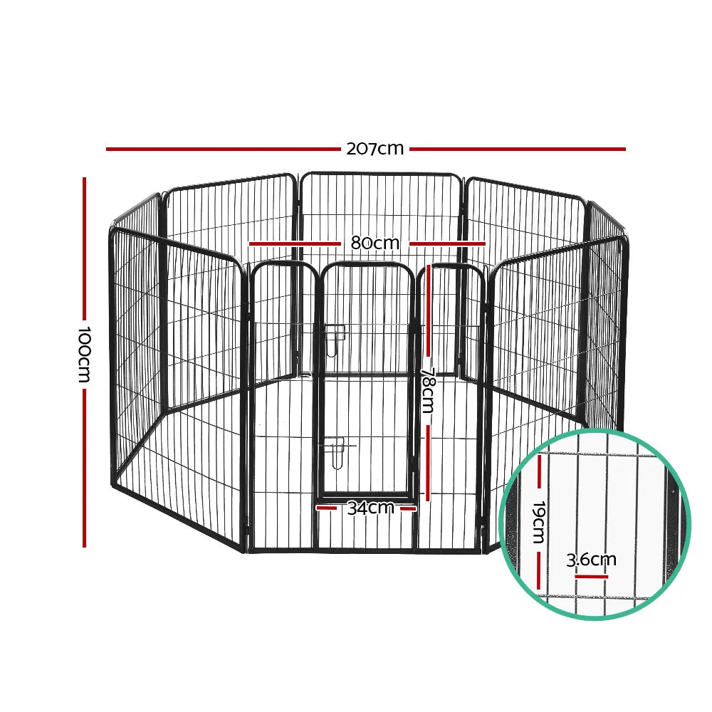 i.Pet 40" 8 Panel Dog Playpen Pet Exercise Cage Enclosure Fence Play Pen - Image 2