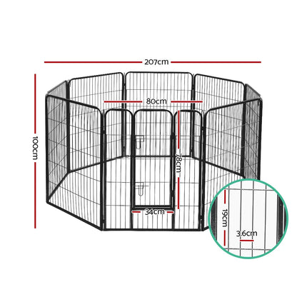 i.Pet 40" 8 Panel Dog Playpen Pet Exercise Cage Enclosure Fence Play Pen - Image 2