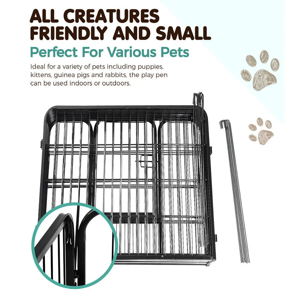 i.Pet 32" 8 Panel Dog Playpen Pet Exercise Cage Enclosure Fence Play Pen - Image 6