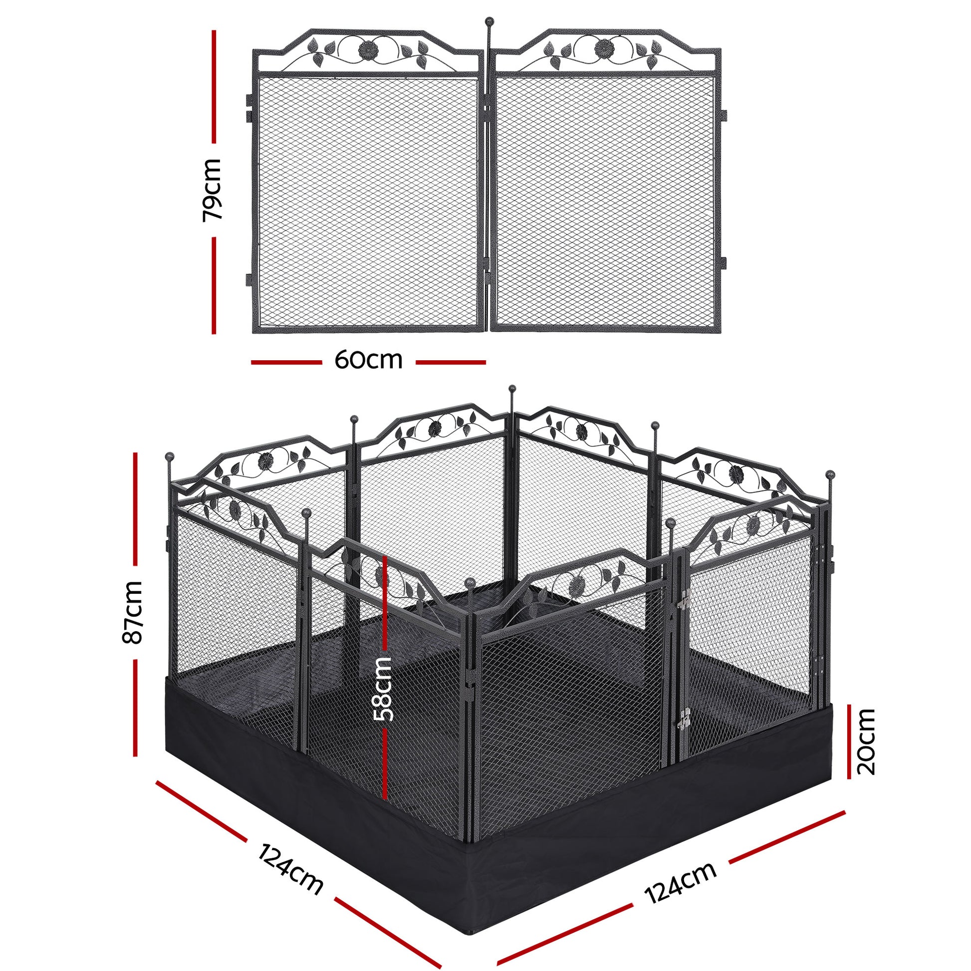 i.Pet Pet Dog Playpen Heavy-Duty Enclosure Multi-Configuration Indoor Outdoor Black - Image 2