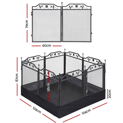 i.Pet Pet Dog Playpen Heavy-Duty Enclosure Multi-Configuration Indoor Outdoor Black - Image 2