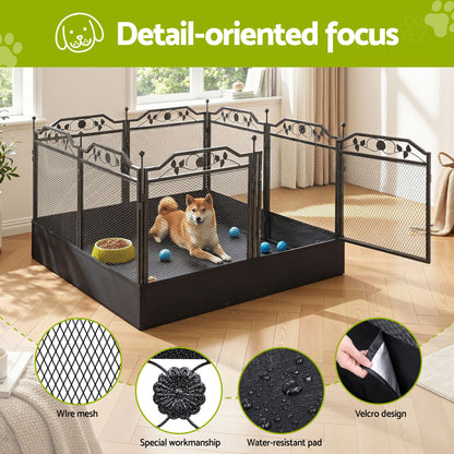i.Pet Pet Dog Playpen Heavy-Duty Enclosure Multi-Configuration Indoor Outdoor Black - Image 5