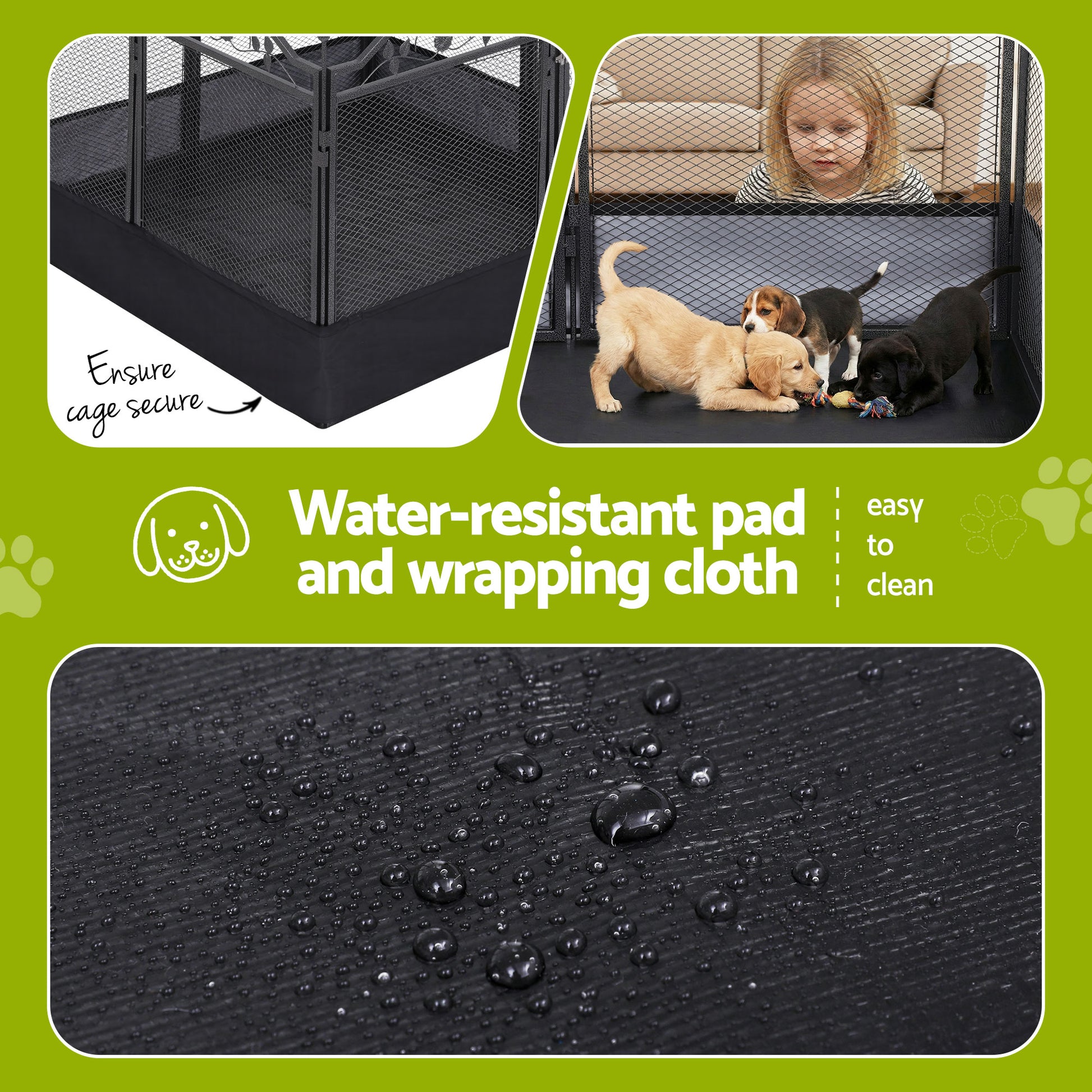 i.Pet Pet Dog Playpen Heavy-Duty Enclosure Multi-Configuration Indoor Outdoor Black - Image 6