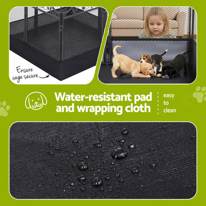 i.Pet Pet Dog Playpen Heavy-Duty Enclosure Multi-Configuration Indoor Outdoor Black - Image 6