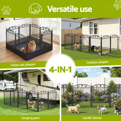 i.Pet Pet Dog Playpen Heavy-Duty Enclosure Multi-Configuration Indoor Outdoor Black - Image 7