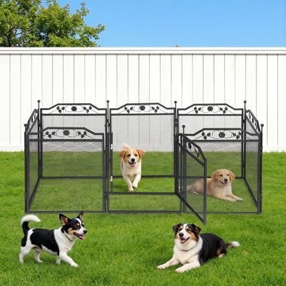i.Pet Pet Dog Playpen Heavy-Duty Enclosure Multi-Configuration Indoor Outdoor Black - Image 8