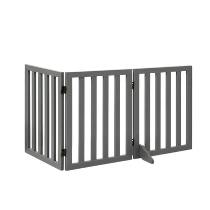 i.Pet Dog Gate Playpen Enclosure 3 Panels Pet Door Fence Wooden Play Pen Stair - Image 3