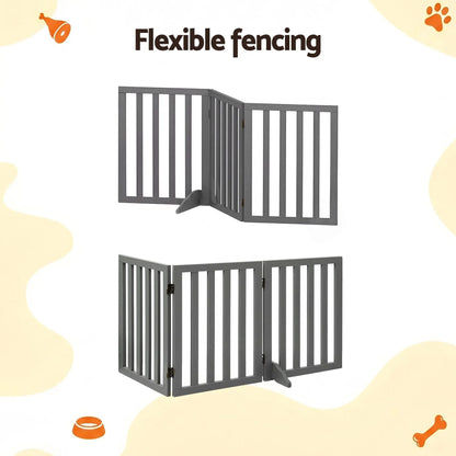 i.Pet Dog Gate Playpen Enclosure 3 Panels Pet Door Fence Wooden Play Pen Stair - Image 5