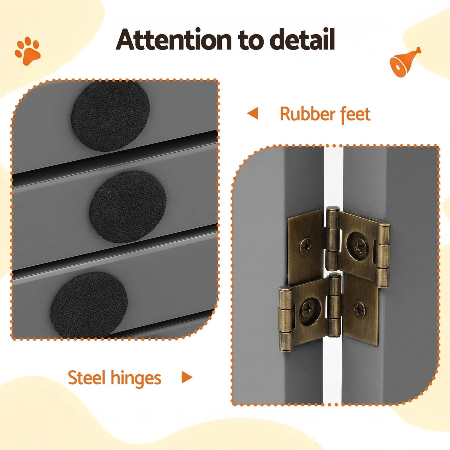 i.Pet Dog Gate Playpen Enclosure 3 Panels Pet Door Fence Wooden Play Pen Stair - Image 7