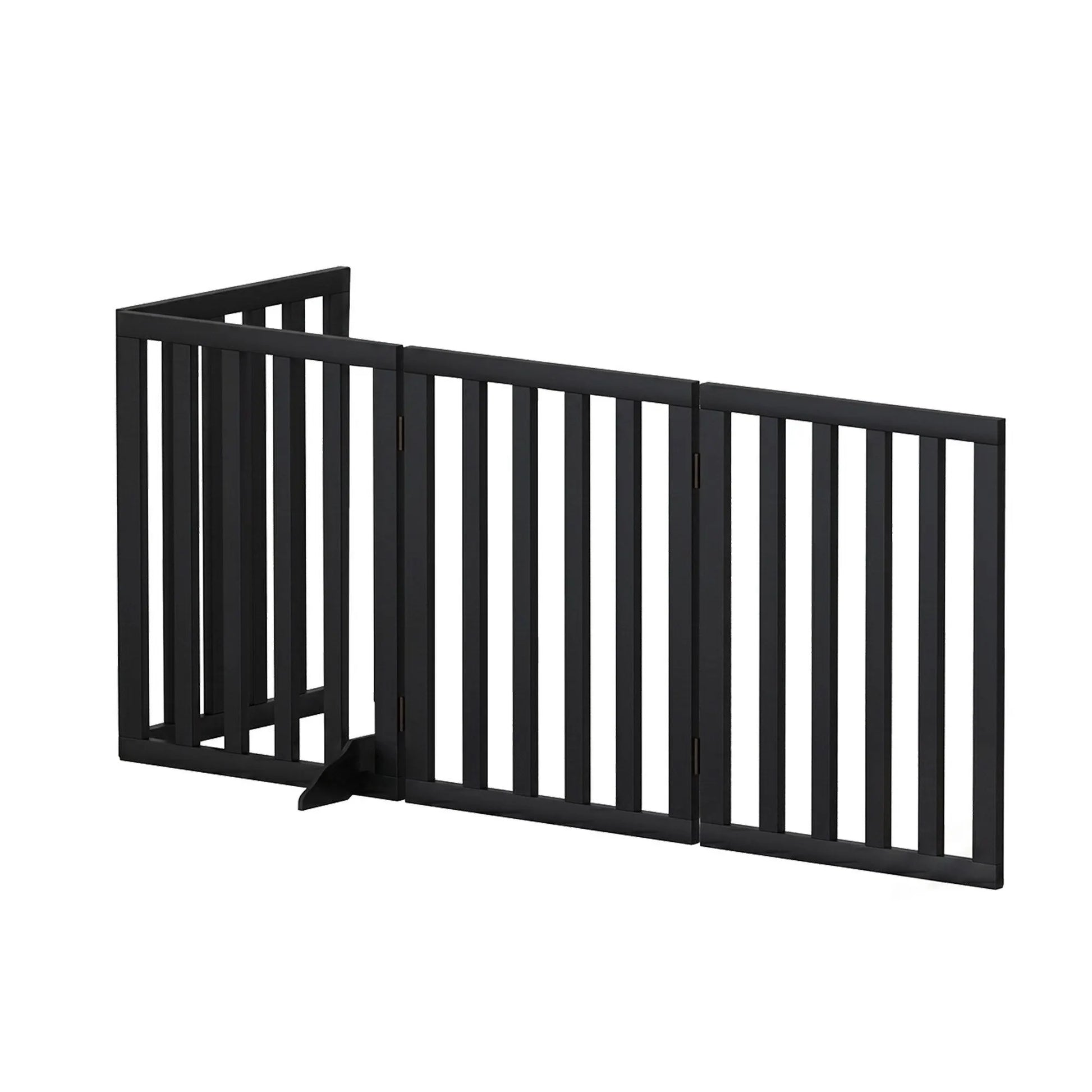 i.Pet Dog Gate Playpen Enclosure 4 Panels Pet Door Fence Wooden Play Pen Stair - Image 3