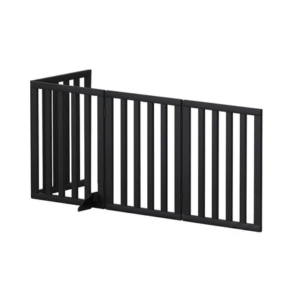 i.Pet Dog Gate Playpen Enclosure 4 Panels Pet Door Fence Wooden Play Pen Stair - Image 3