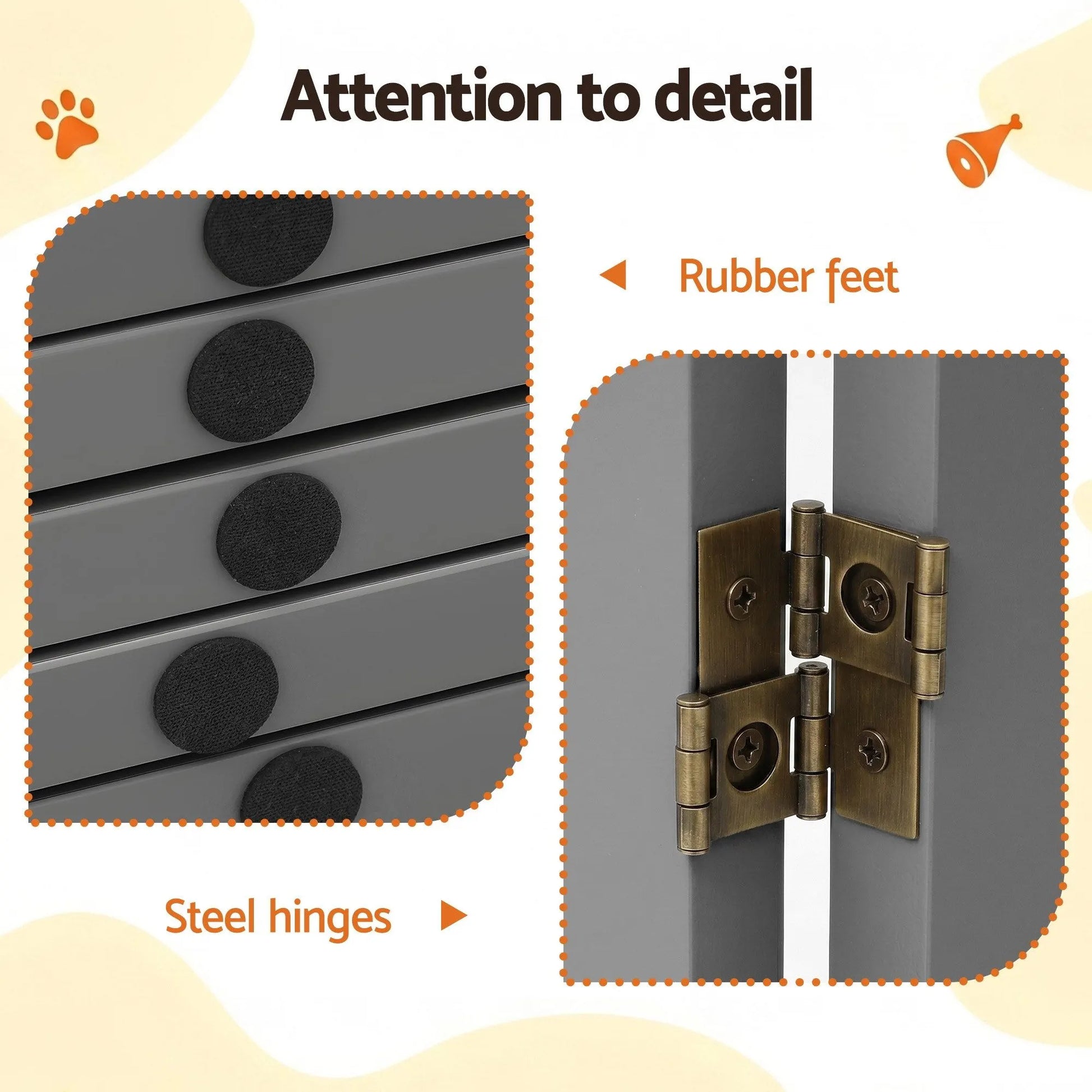 i.Pet Dog Gate Playpen Enclosure 6 Panels Pet Door Fence Wooden Play Pen Stair - Image 7