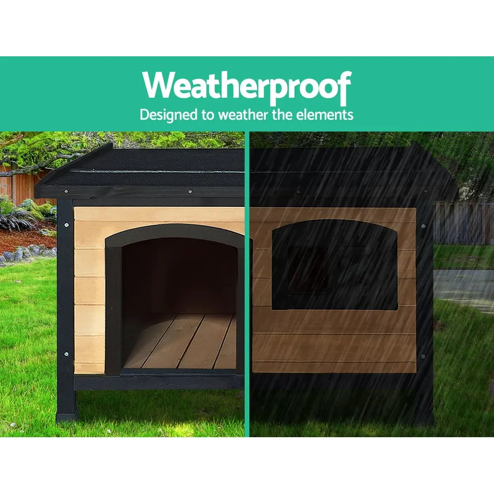 i.Pet Dog Kennel Large Wooden Outdoor Indoor House Pet Puppy Crate Cabin Waterproof - Image 3