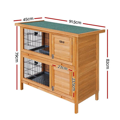 i.Pet Rabbit Hutch Chicken Coop 91.5cm x 45cm x 82cm Chicken Coop Large Wooden House Run Cage - Image 2