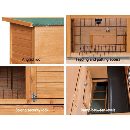 i.Pet Rabbit Hutch Chicken Coop 91.5cm x 45cm x 82cm Chicken Coop Large Wooden House Run Cage - Image 5