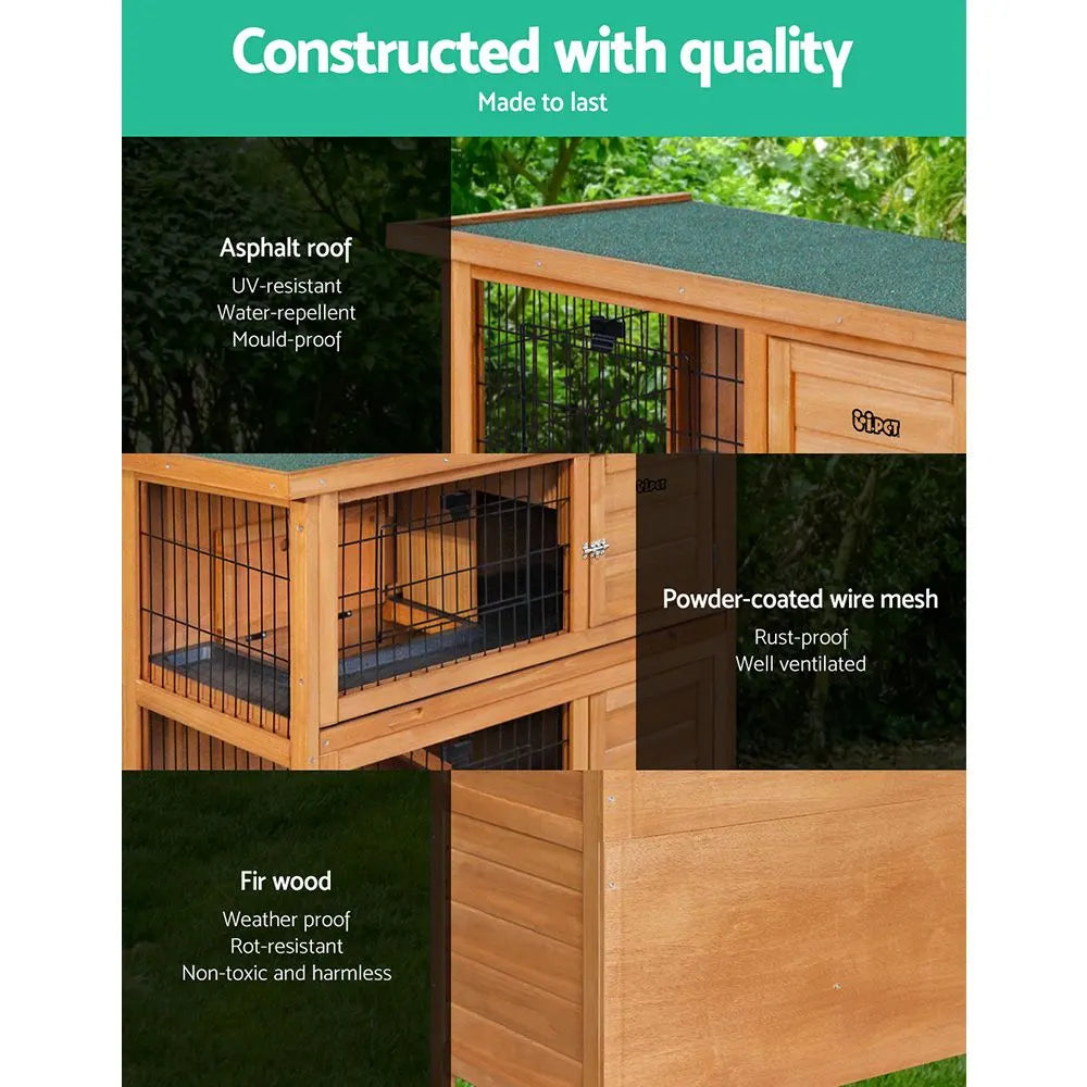 i.Pet Rabbit Hutch Chicken Coop 91.5cm x 45cm x 82cm Chicken Coop Large Wooden House Run Cage - Image 6