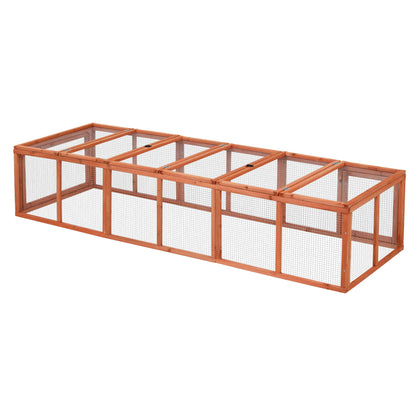 i.Pet Chicken Coop Wooden Pet Run Rabbit Hutch Large Outdoor Cage with Play Area Brown - Image 3
