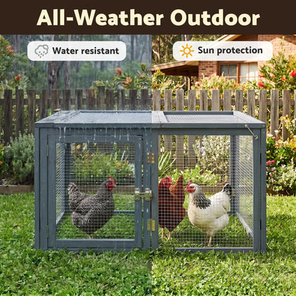i.Pet Chicken Coop Large Portable Wooden Rabbit Run Cage Hutch Outdoor Folding Hen House 110cm - Image 5