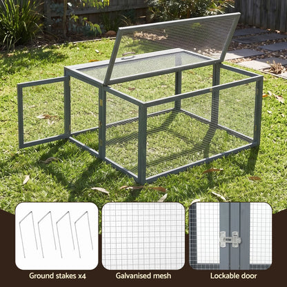 i.Pet Chicken Coop Large Portable Wooden Rabbit Run Cage Hutch Outdoor Folding Hen House 110cm - Image 7