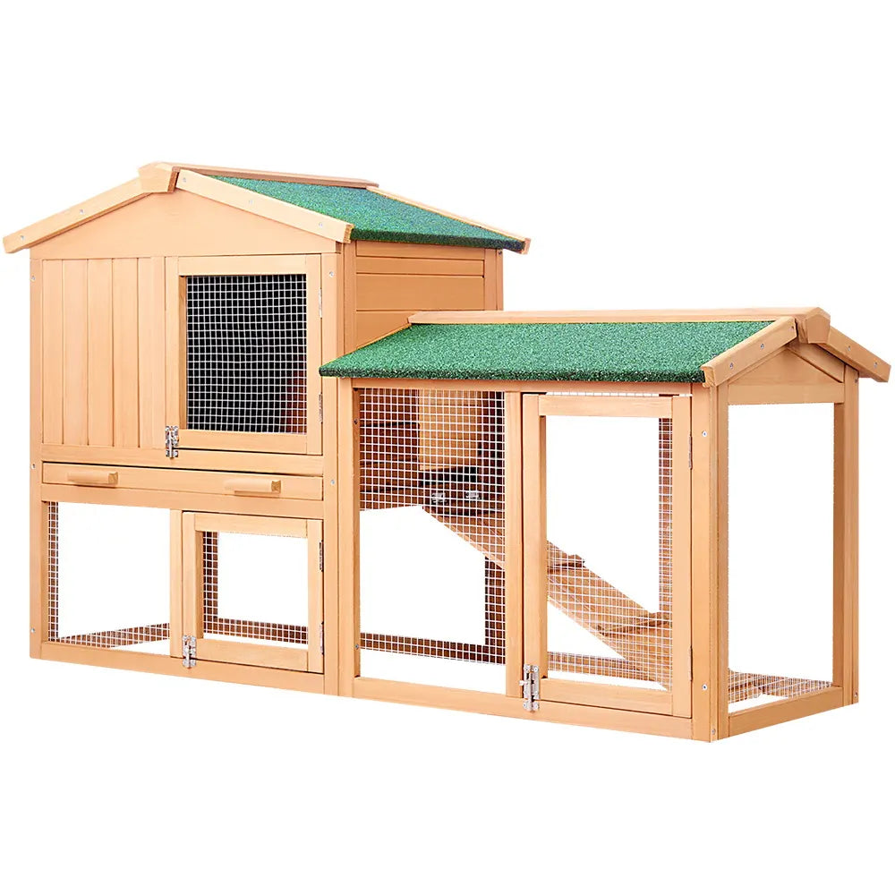 i.Pet Chicken Coop Rabbit Hutch 138cm x 44cm x 85cm Large Chicken Coop House Run Cage Wooden Outdoor - Image 3