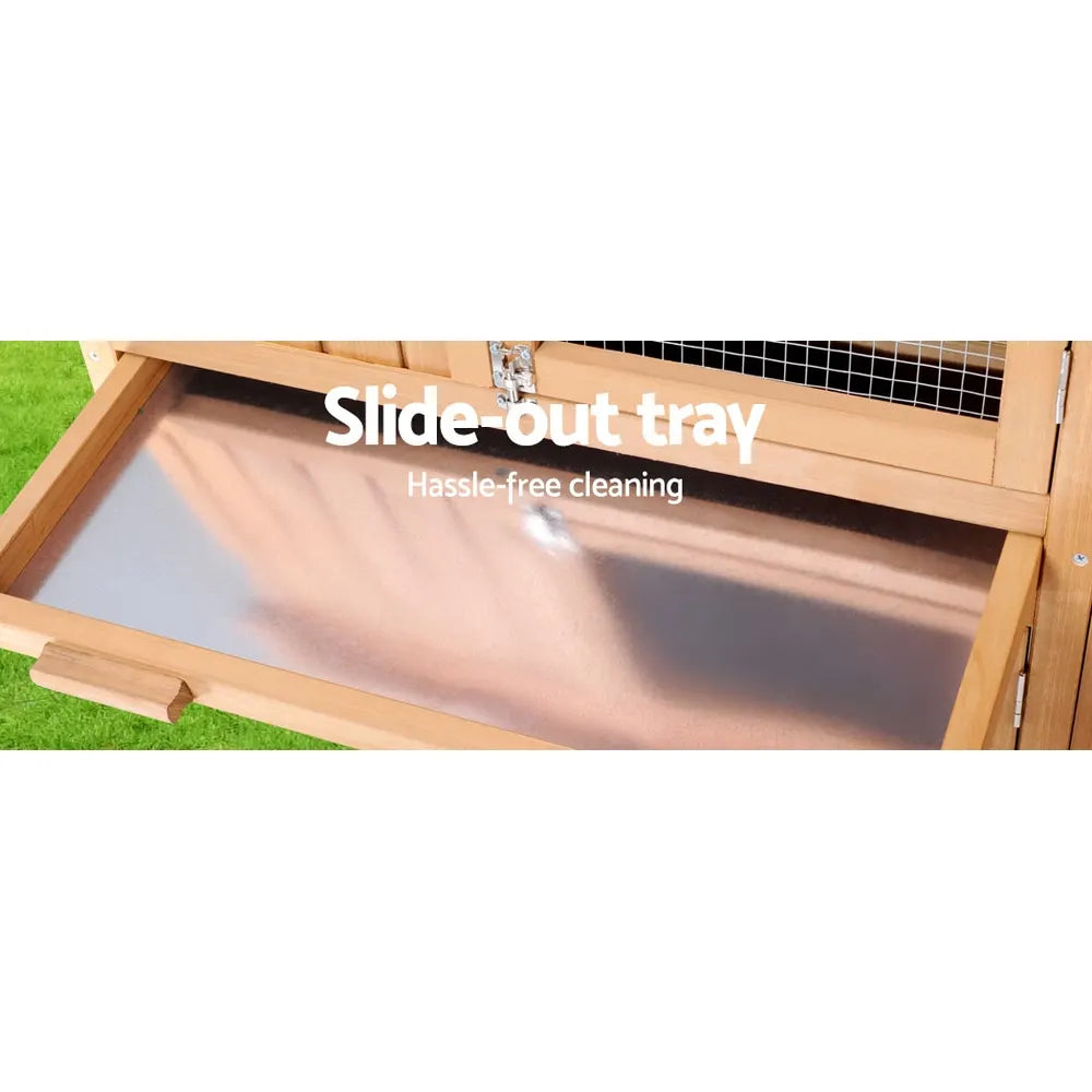 i.Pet Chicken Coop Rabbit Hutch 138cm x 44cm x 85cm Large Chicken Coop House Run Cage Wooden Outdoor - Image 7