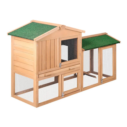 i.Pet Chicken Coop Rabbit Hutch 138cm x 44cm x 85cm Large Chicken Coop House Run Cage Wooden Outdoor - Image 8